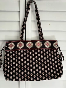 Vera Bradley Betsy Bolso de Mano Cartera Pirueta Negro Rojo Floral Acolchado Retirado Otoño - Imagen 1 de 6