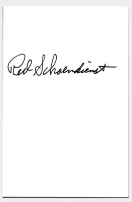 Al Red Schoendienst Autograph HOF Signed 4x6 Index Card Authentic AUTO LOA JSA - Image 1 of 2