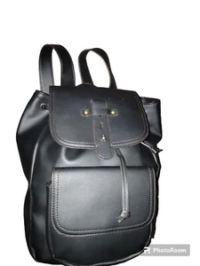 a.n.a. New Approach Black Leather Adjustable Straps Backpack Preppy Casual NWOT - Picture 1 of 9