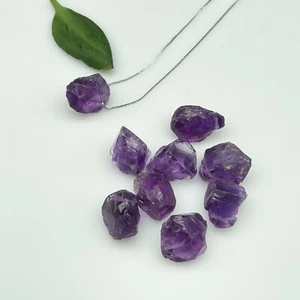 Natural Amethyst Quartz Crystal pendant Silver 925 Birthstone D080201 - Picture 1 of 9