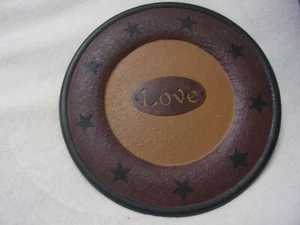 Direct International Primitive Country Large "Love" & Stars Plate - Picture 1 of 1