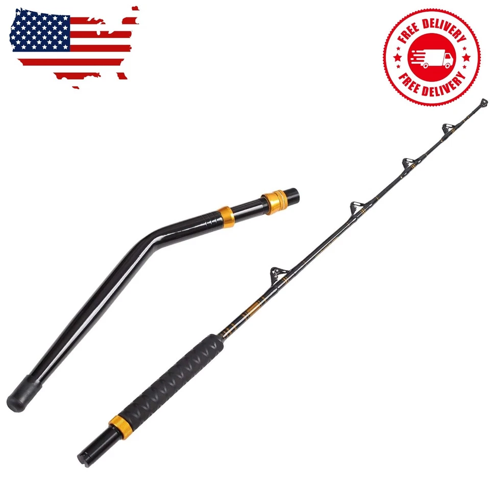 Caña de pescar a tope doblada 2 piezas agua salada arrastre en alta mar 5' doblada Foto 1 de 4