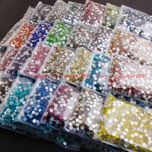 1440pcs/pack SS20 5mm Glitter Glass Rhinestones Flat back Gems Nail Art Crafts - Picture 1 of 66