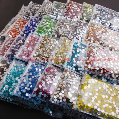 1440pcs/pack SS20 5mm Glitter Glass Rhinestones Flat back Gems Nail Art Crafts - Image 1 of 4