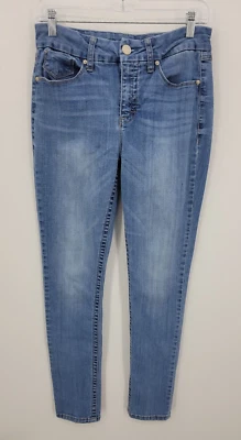 Jeans Seven7 para mujer 8 medio descolorido lavado sin barriga azul denim elástico Foto 1 de 4