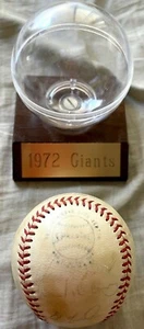 1972 SF Giants team signed NL baseball display case Dave Kingman Willie McCovey - Picture 1 of 2