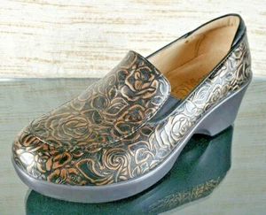 ALEGRIA Emma Womens 35 /US 5 - 5.5  Bronze Bouquet Leather EMM-548 Clogs Shoes  - Picture 1 of 12