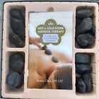 Hot & Cold Stone Massage Therapy Kit Basalt River Stones and Book.