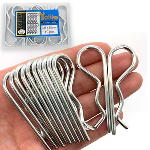 12 Stück Schwerlast AHK Pins Clip R Clips Feder Sicherung Draht Haarnadeln Splint - Bild 1 von 12