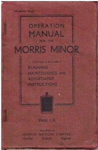 MORRIS PRE-WAR MINOR ORIGINAL 1933 OWNERS INSTRUCTION & MAINTENANCE HANDBOOK - Picture 1 of 1