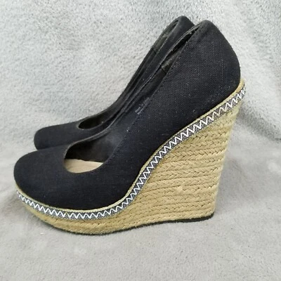 Call It Spring Shoes Womens Size 8.5 Black Wedge Heel Espadrilles - Image 1 of 4