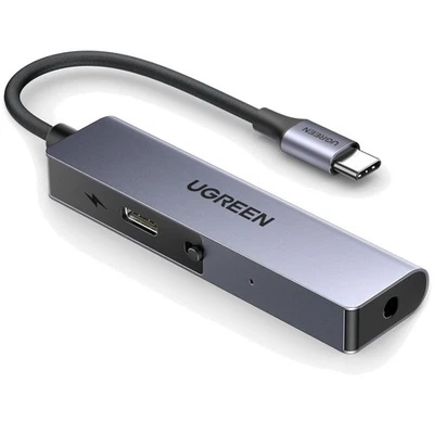 USB C auf 3.5 mm Klinke Adapter, USB Soundkarte, 60W Schnellladung, Mikrofon - Bild 1 von 2