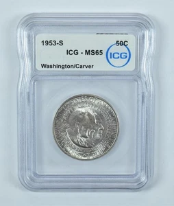 1953-S Washington Carver Commemorative Half Dollar MS65 ICG - Picture 1 of 5