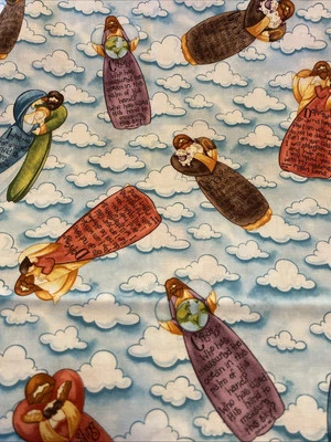 Krista Hamrick Angel Blank Quilting Cotton Remnant Verses B8 - Image 1 of 4