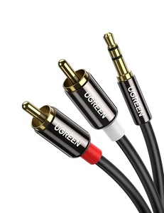 UGREEN RCA a 3,5 mm Cable Fono Mini Jack Estéreo Cable Chapado en Oro Rojo y Blanco - Imagen 1 de 5