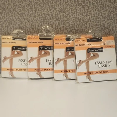 4 Pantimedias No Nonsense Essential Basics Negras Puntera Transparente Reforzada Panty B Foto 1 de 4
