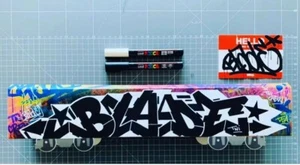 BLADE GRAFFITI on TRAIN WAGON MAKET Double Face SEEN/JONONE/DAZE/ZENOY/COPE2/CES - Picture 1 of 3
