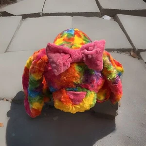 My Minky Bright Bunny Rabbit Plush Rainbow Multi Color Tie dye Stuffed Animal - Picture 1 of 7