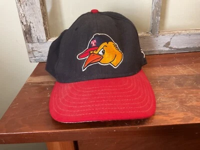 Vintage Toledo Mud Hens Red New Era Fitted Hat Size 7 - Image 1 of 4