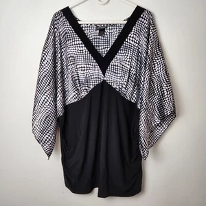 Lane Bryant Kurzarm Bluse Damen 26/28 geraffte Seiten - Bild 1 von 9