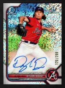 Dylan Dodd 2022 Bowman cromo primer año refractor moteado autógrafo/299 Braves - Imagen 1 de 2