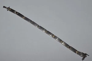 DESIGNER BAYANIHAN STERLING SILVER AND 18 K GOLD BRACELET  - Picture 1 of 4