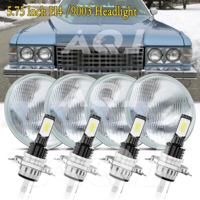 5.75 5-3/4 Round LED Headlights 4PC For Cadillac DeVille Eldorado 1962-1974 - Image 1 of 4