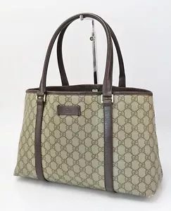 Autentica borsa tote bag Gucci marrone GG PVC tela Supreme e pelle #60879 - Foto 1 di 15