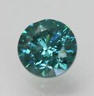 053 Carat Vivid Greenish Blue Round Brilliant Enhanced Natural Diamond 498Mm