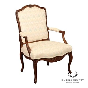 French Louis XV Style Fauteuil Armchair - Picture 1 of 17