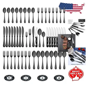Luxury 48-Piece Flatware & Cutlery Set for Elegant Dining Events - Service for 8 - Picture 1 of 11