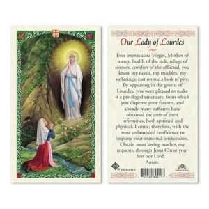 Our Lady of Lourdes Laminated prayer card - Picture 1 of 1