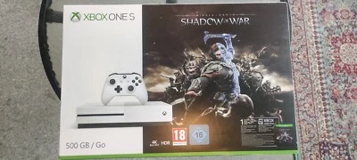 Microsoft XBOX One S - Regular white + Shadow of War - Imagen 1 de 3