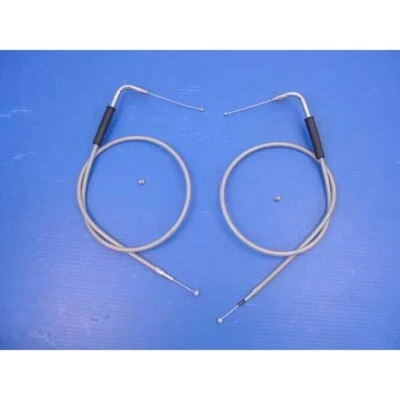 Комплект тросов дроссельной заслонки и холостого хода 34-1/4 дюйма из нержавеющей стали для Harley Davidson - Изображение 1 из 4