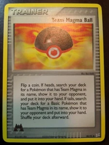 Team Magma Ball 80/95 EX Team Magma vs. Tarjeta coleccionable Team Aqua Pokémon casi nueva - Imagen 1 de 2