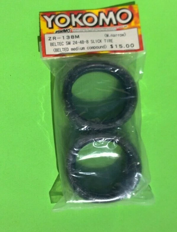 Yokomo Zr-138m 24mm Belted Medium Compound Tire Pair in Pkg