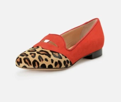 Charlotte Olympia Girls INCY BISOUX Pony Hair Leather Ballet Shoes 11uk £264rrp! - Image 1 of 4