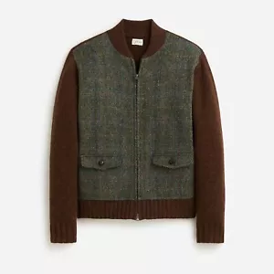 J. CREW Men's Wool Sweater Jacket Harris Tweed Heather Hazelnut - $298 NWT - Picture 1 of 4