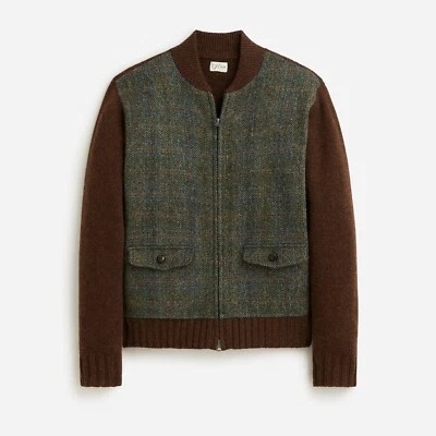 J. CREW Men's Wool Sweater Jacket Harris Tweed Heather Hazelnut - $298 NWT - Image 1 of 4