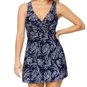 Island Escape Magnolia Swimdress Size 16 One Piece Underwire Tummy Minimizer NWT - Picture 1 of 13