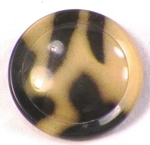 Art Deco Celluloid Button Yellow Black Animal Print Vintage Coat Jacket #15 - Picture 1 of 3