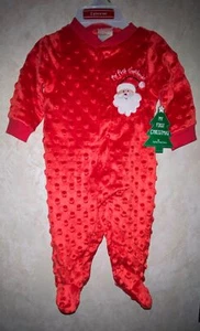 BABY STARTERS My First Christmas Red Sleep Play Velour NEW Infant Girls 3 mos - Picture 1 of 5