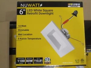 4 Stück, 5/6 Zoll Retrofit LED Quadrat Einbauleuchten, 5CCT 2700K/3000K/3500... - Bild 1 von 13