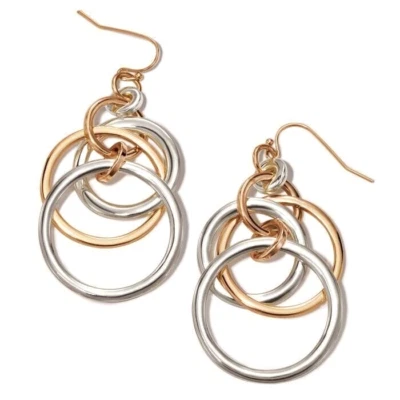 AVON СОВРЕМЕННЫЙ САФАРИ ЛЮСТРА ССЫЛКА СЕРЬГИ (ЗОЛОТО И СЕРЕБРО) ~ НОВЫЙ ЗАПЕЧАТАННЫЙ!!! - Изображение 1 из 4