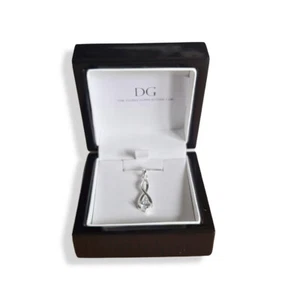Collar colgante de diamantes creado en remolino infinito con caja de regalo con acabado oro blanco - Imagen 1 de 4