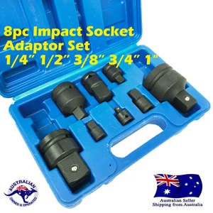 8pc Impact Socket Adaptor Set Ratchet Wrench Reducer Convertor Increaser Adapter - Picture 1 of 10