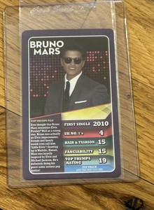 2015 Top Trumps Popstars Bruno Mars Rookie Card Gem Mint Set Break RC