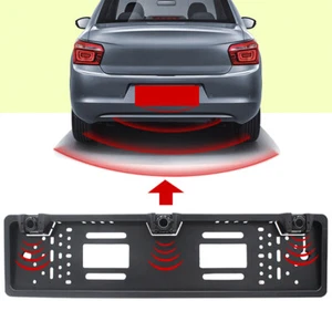 Car License Parking Sensor Plate Frame Reversing Backup Aid Auto Rear View Radar - Picture 1 of 7