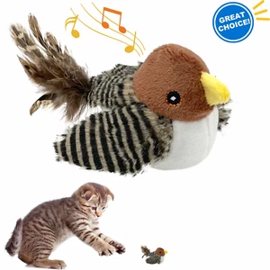 Interactive Electronic Cat Toy, Automatic Chirping Bird Toy Squeaky with Feather - Picture 1 of 6