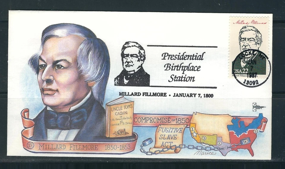 US SC # 2217d Millard Fillmore . Presidential Birthplace Station . Gill Craft - Image 1 of 1